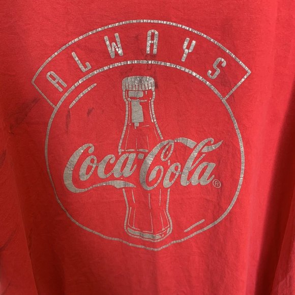 Vintage Coca Cola Mens XL Red Short Sleeve Shirt Made in USA - Picture 3 of 8